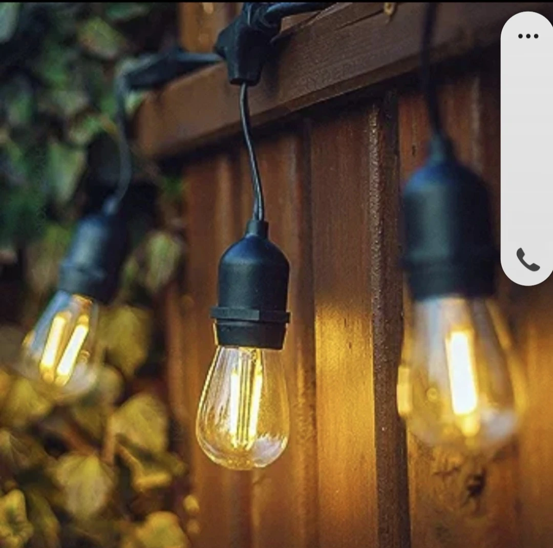 Outdoor String Lights - Edison Style led Bulbs 48ft long