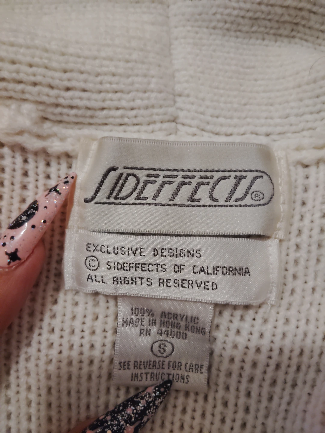 SIDE EFFECTS OF CALIFORNIA Cream Knit Cardigan Sweater Size S - photo 2