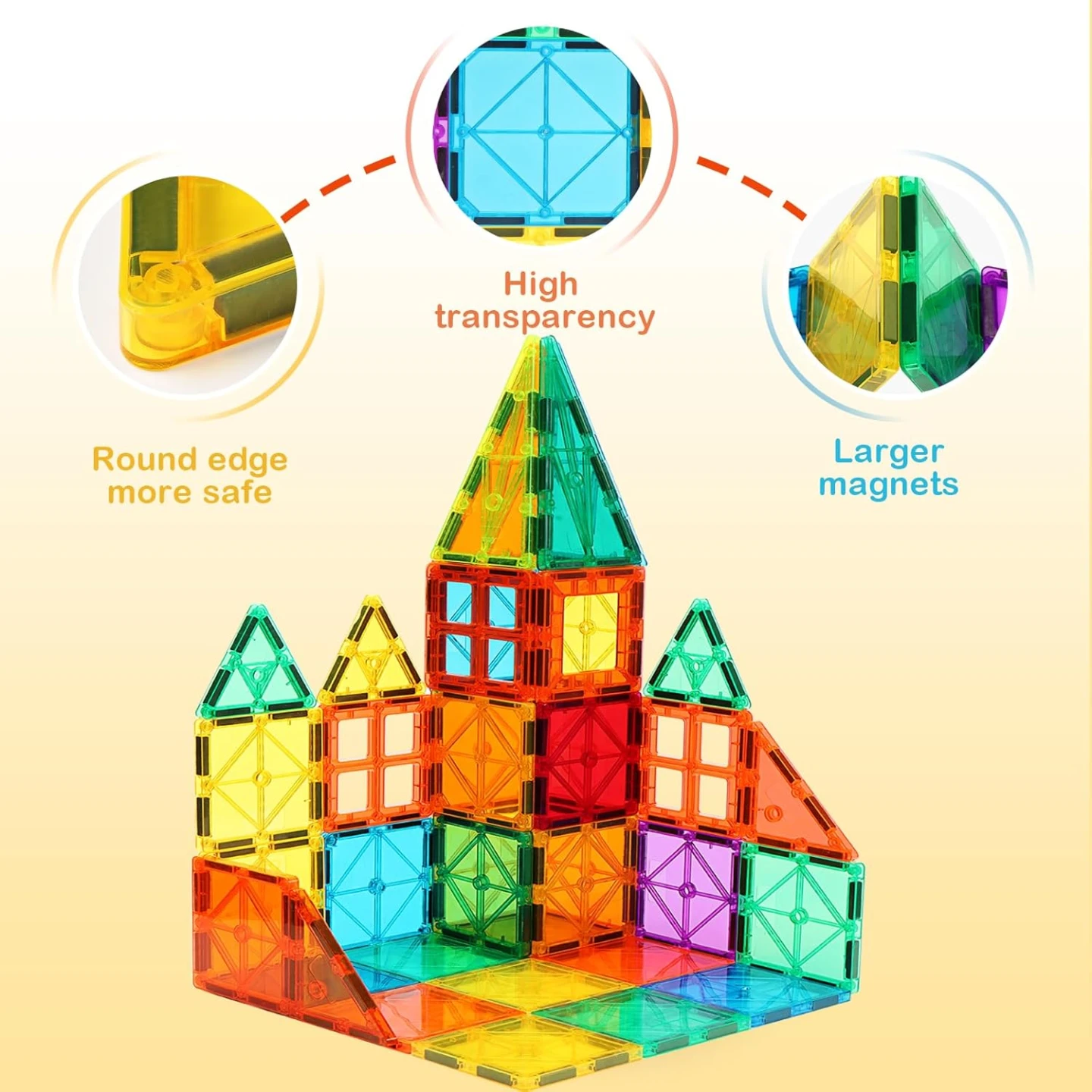 110pc Magnetic Tiles Building Set - STEM Toy for Kids - photo 5