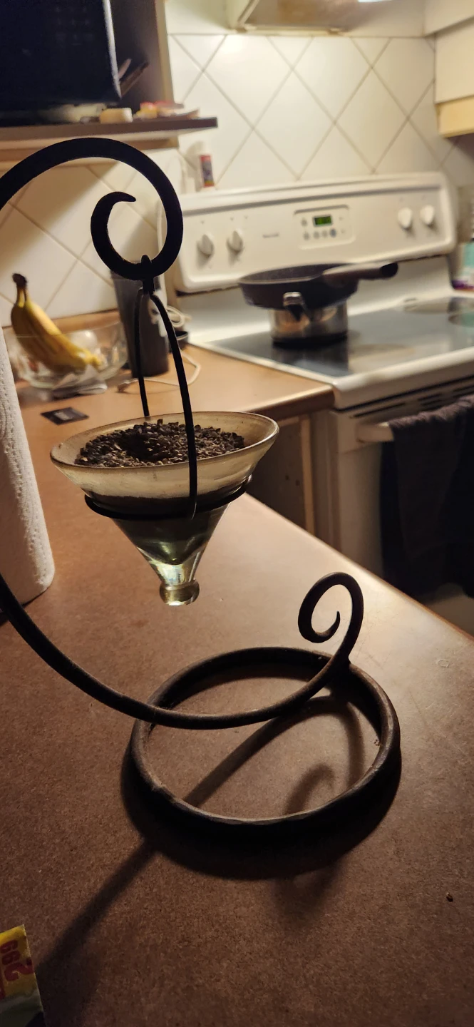 Decorative Metal and Glass Incense Holder