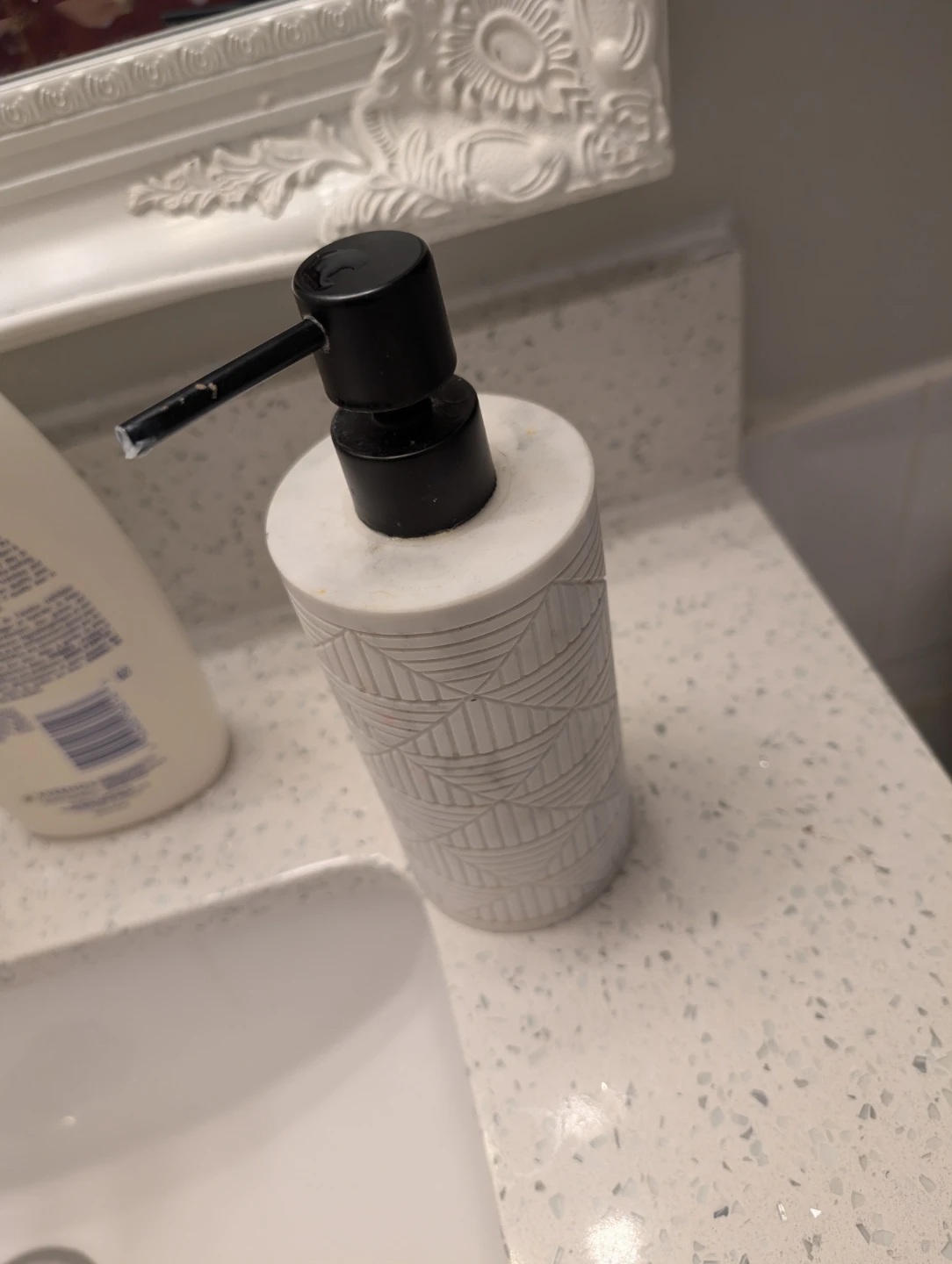 White Textured Soap Dispenser