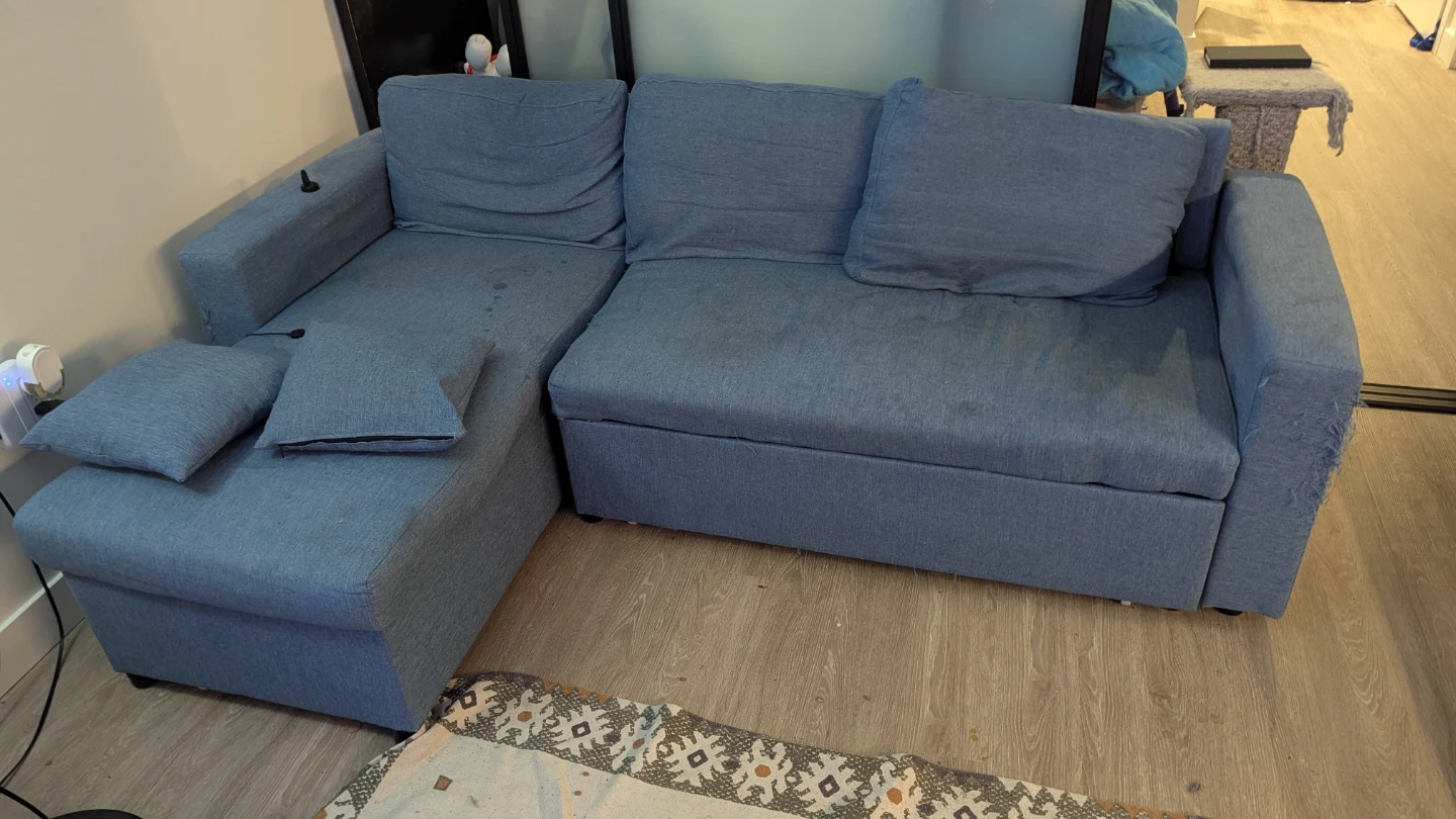 Blue Sectional Sofa Bed with Storage