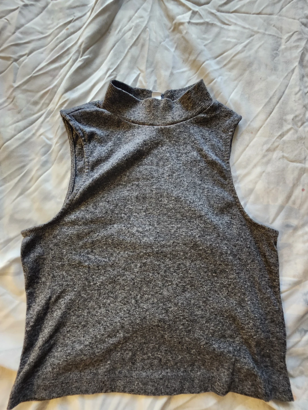 H&M Divided Grey Mock Neck Sleeveless Top