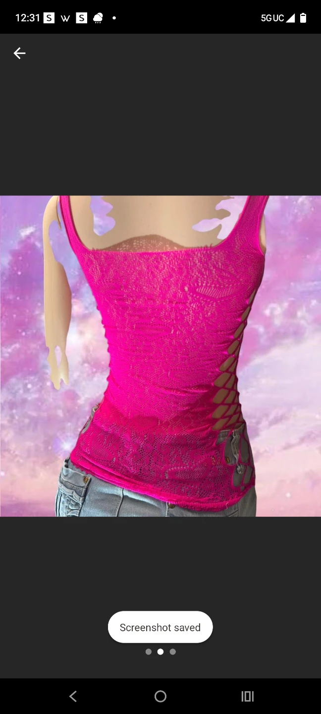 Pink Fishnet Lace Up Tank Top - photo 3