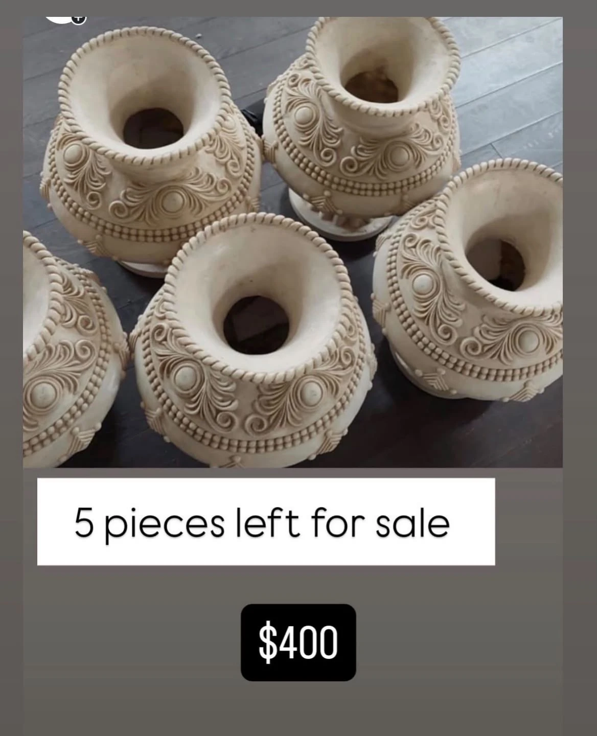 Set of 5 Decorative Vases from dubai