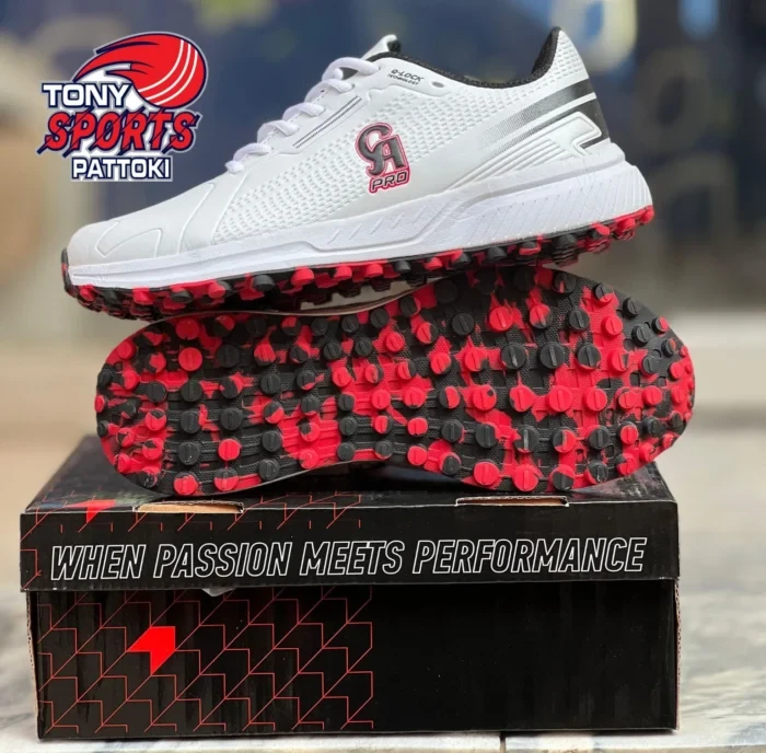CA Sports Pro Cricket Shoes White/Red Size 8 - photo 2