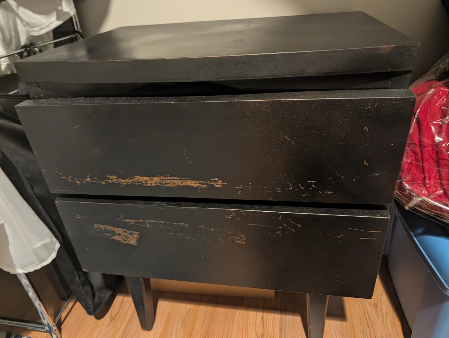 Black 2-Drawer Nightstand - photo 2