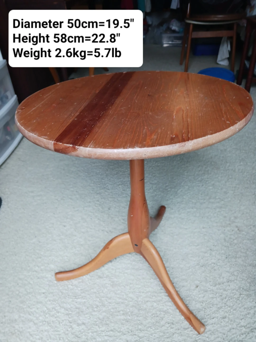 Wooden Pedestal Side Table