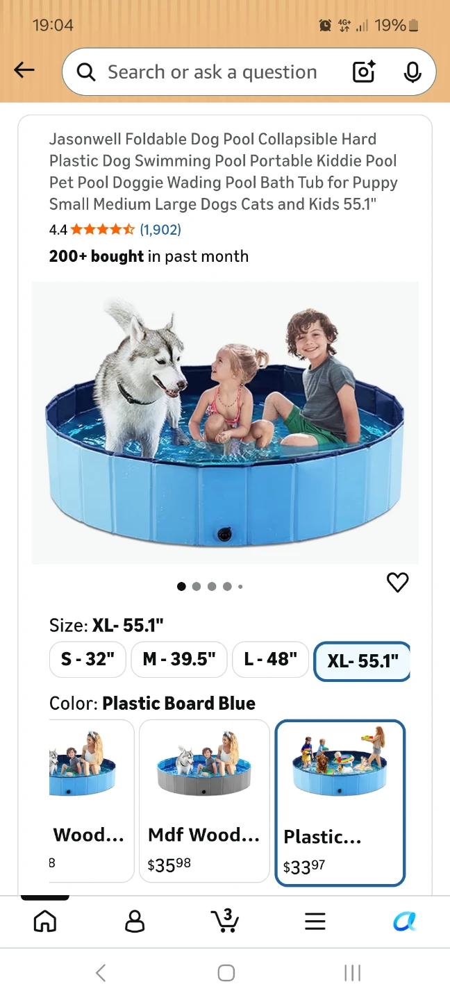 NEW Jasonwell XL Foldable Dog Pool 55.1"