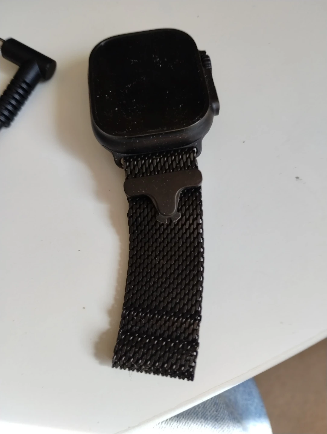 Black Smartwatch with Metal Band