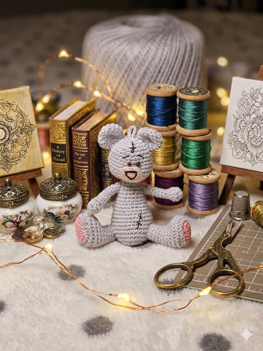 Handmade Crochet keychain Teddy Bear Toy