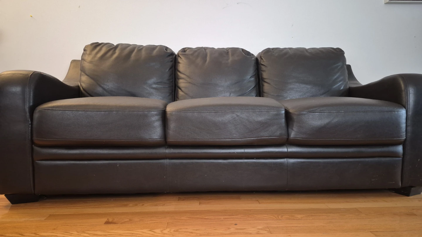 Dark Brown 3 Seater Leather Sofa