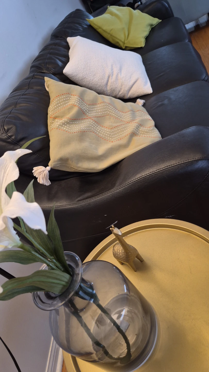 Dark Brown 3 Seater Leather Sofa - photo 2