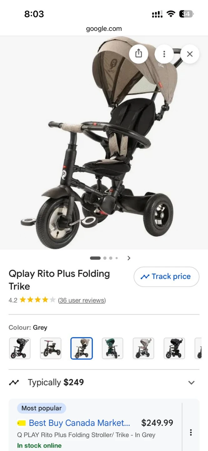 QPlay Rito Plus Folding Trike - Pink