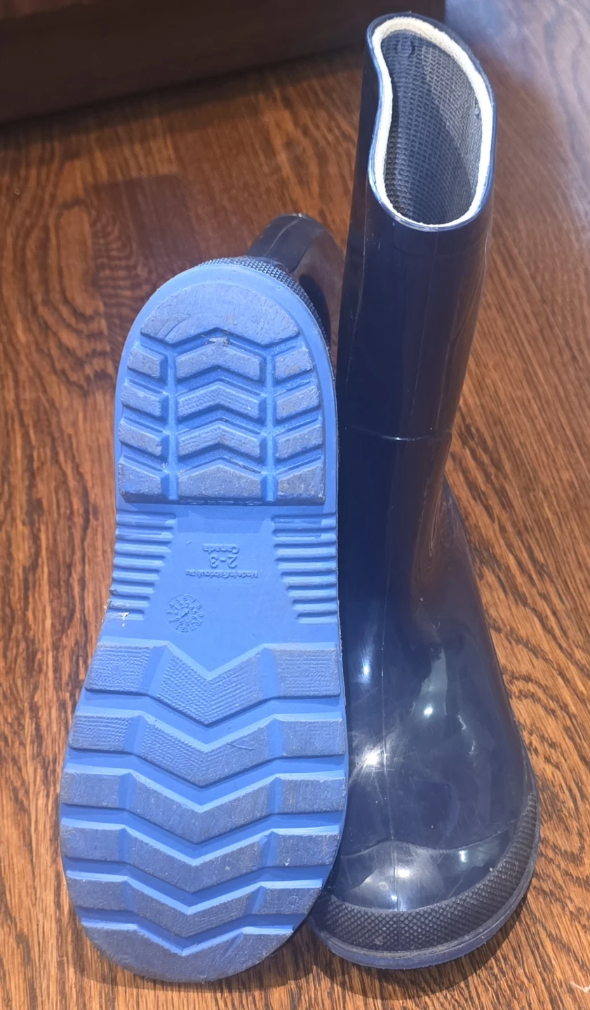 Navy Blue Rubber Rain Boots - Size 2-3 - photo 4