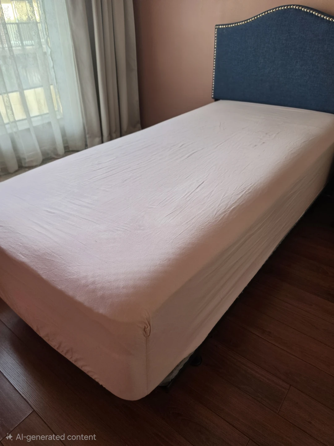 Blue Upholstered Twin XL Headboard