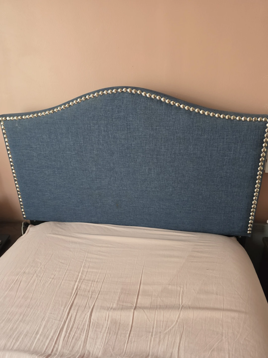 Blue Upholstered Twin XL Headboard - photo 4