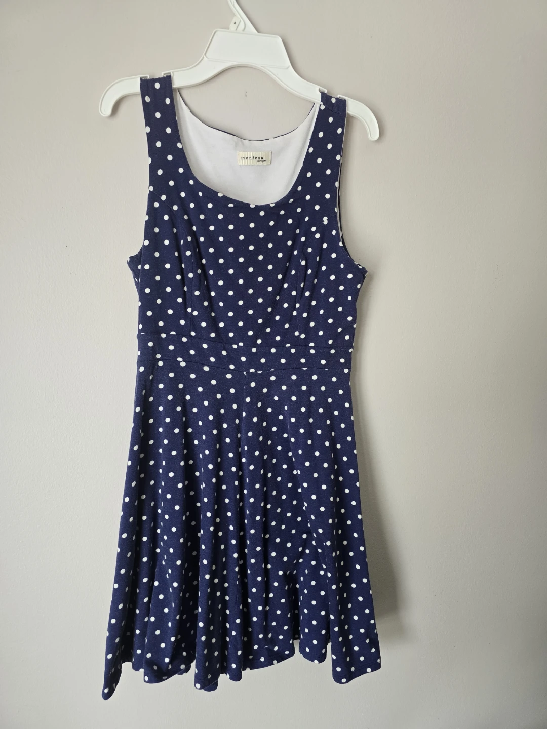 Monteau Navy Polka Dot Dress - photo 2