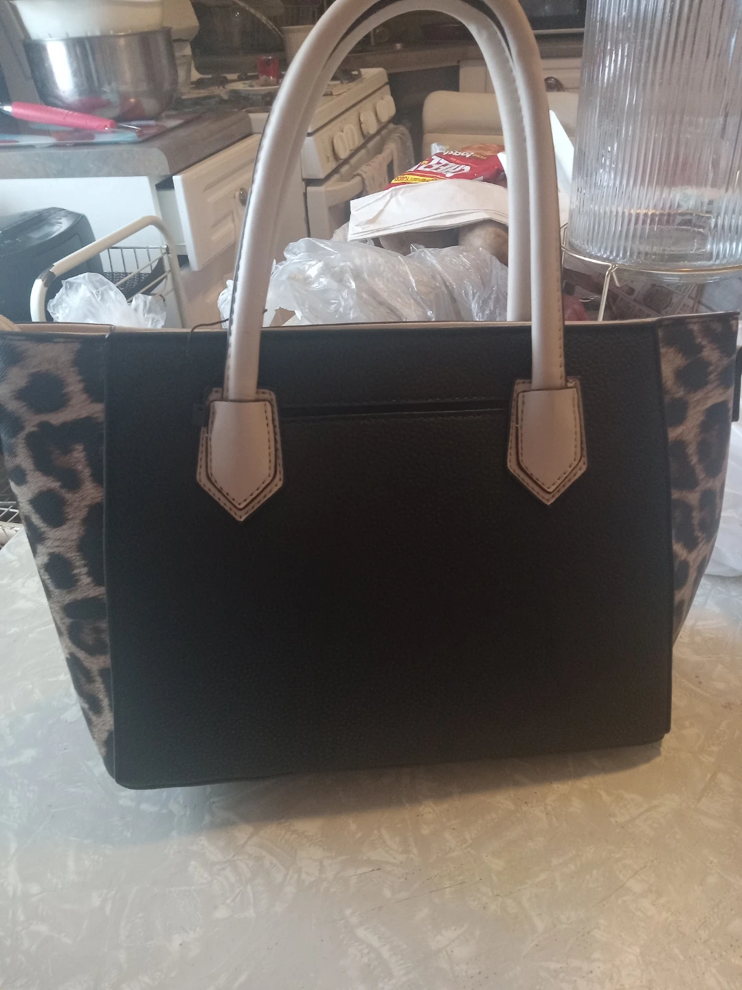 Adrienne Vittadini Tote Bag - Black & Leopard Print - photo 2