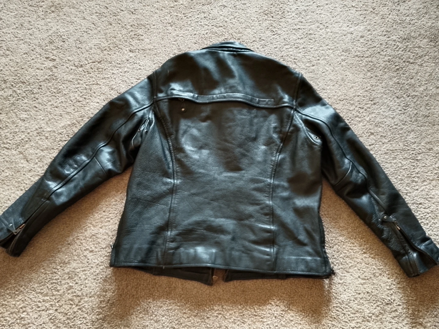 Black Leather Motorcycle Jacket - photo 2