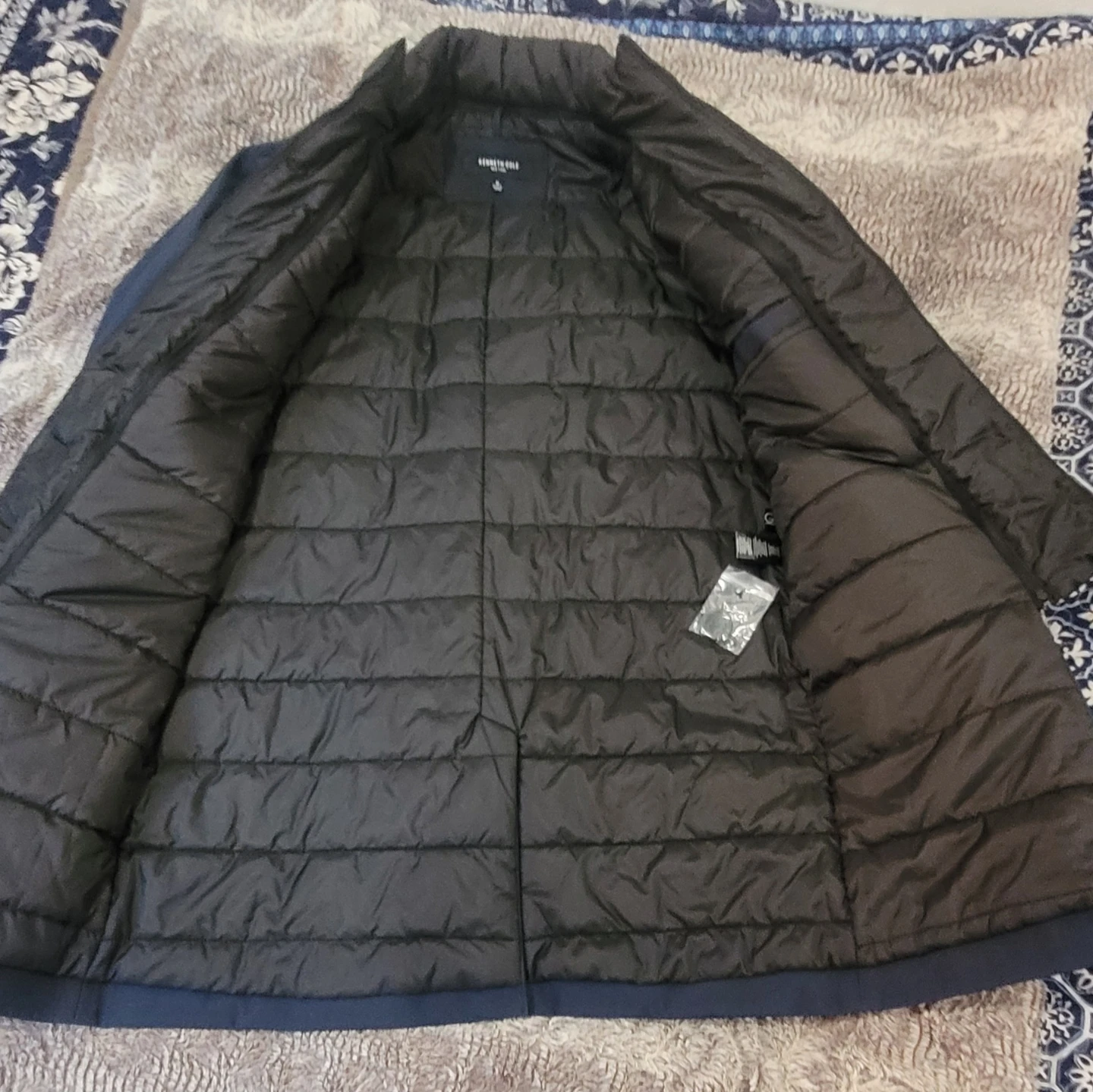 Kenneth Cole Navy Blue Trench Coat with Inner Puffer Vest - photo 3