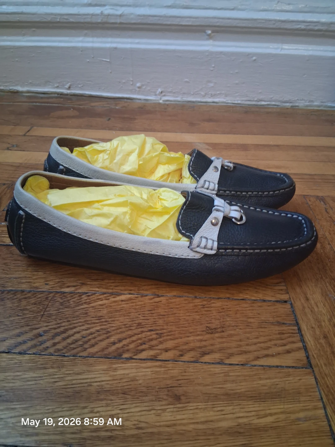 Navy Blue Italian Leather Driving Moccasins - photo 4