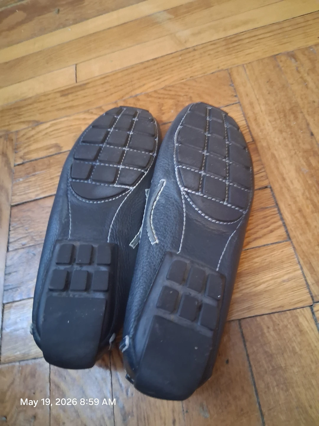 Navy Blue Italian Leather Driving Moccasins - photo 5