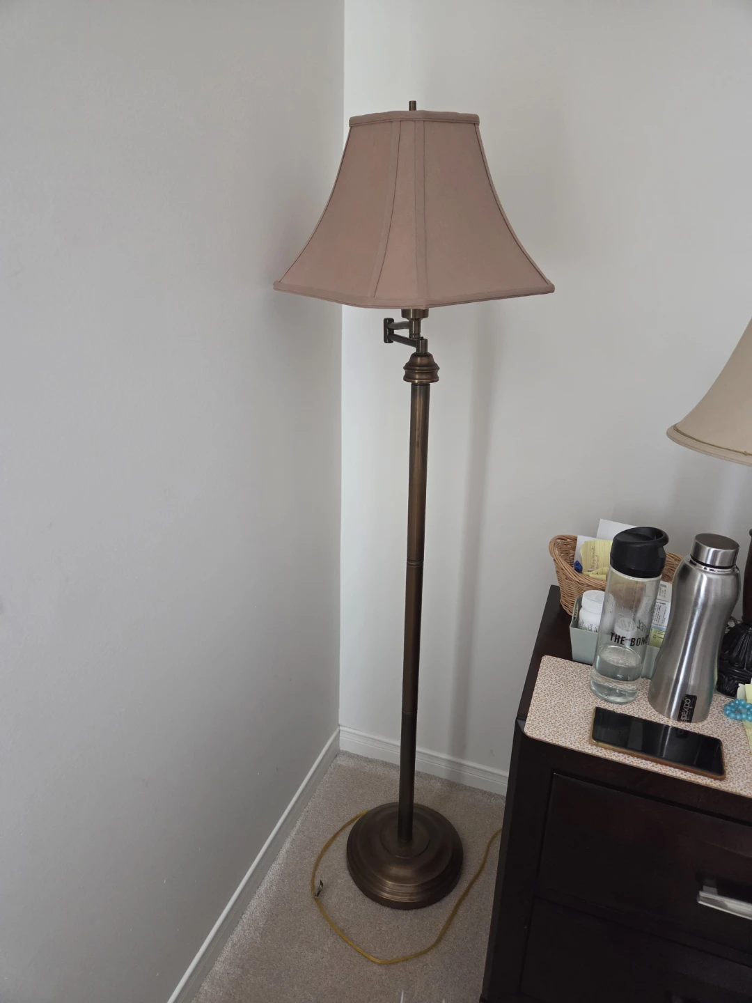 Bronze Floor Lamp with Tan Shade - photo 2