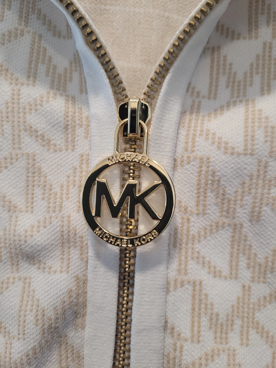 Size Large, Authentic Michael Kors Logo Jacquard Zip Polo Dress - photo 2