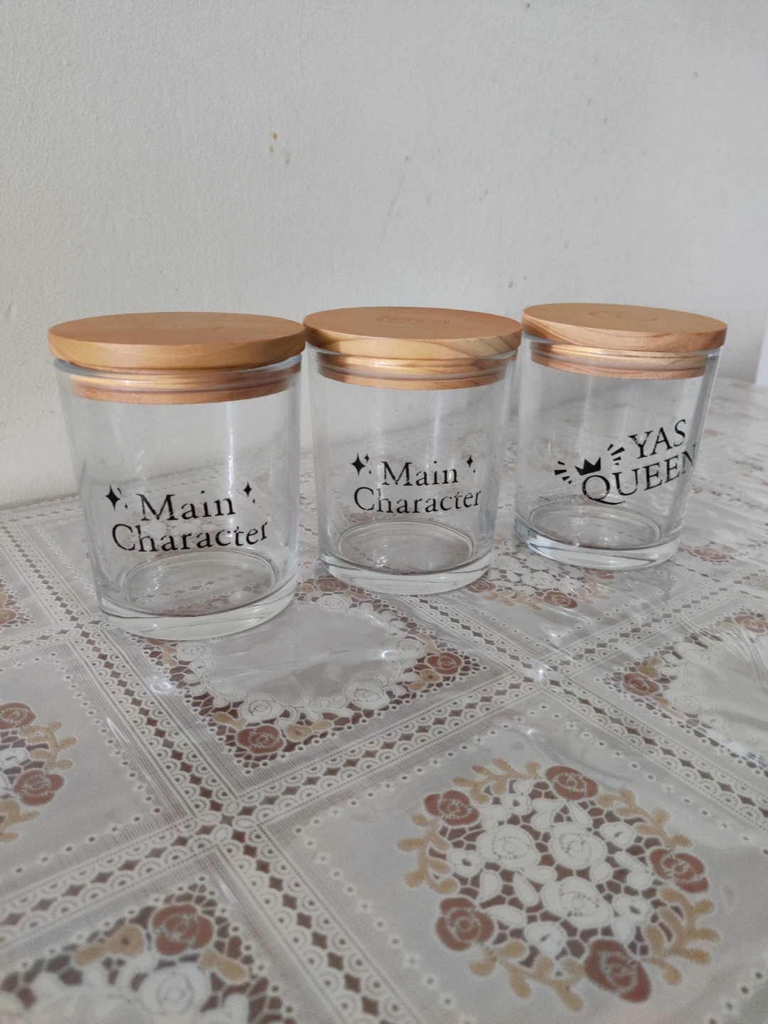 Glass Jars with Wooden Lids