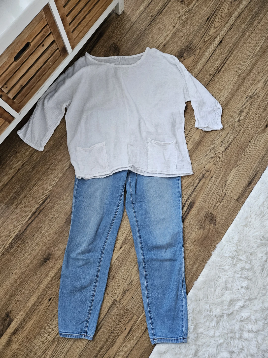 Women's white top set size S