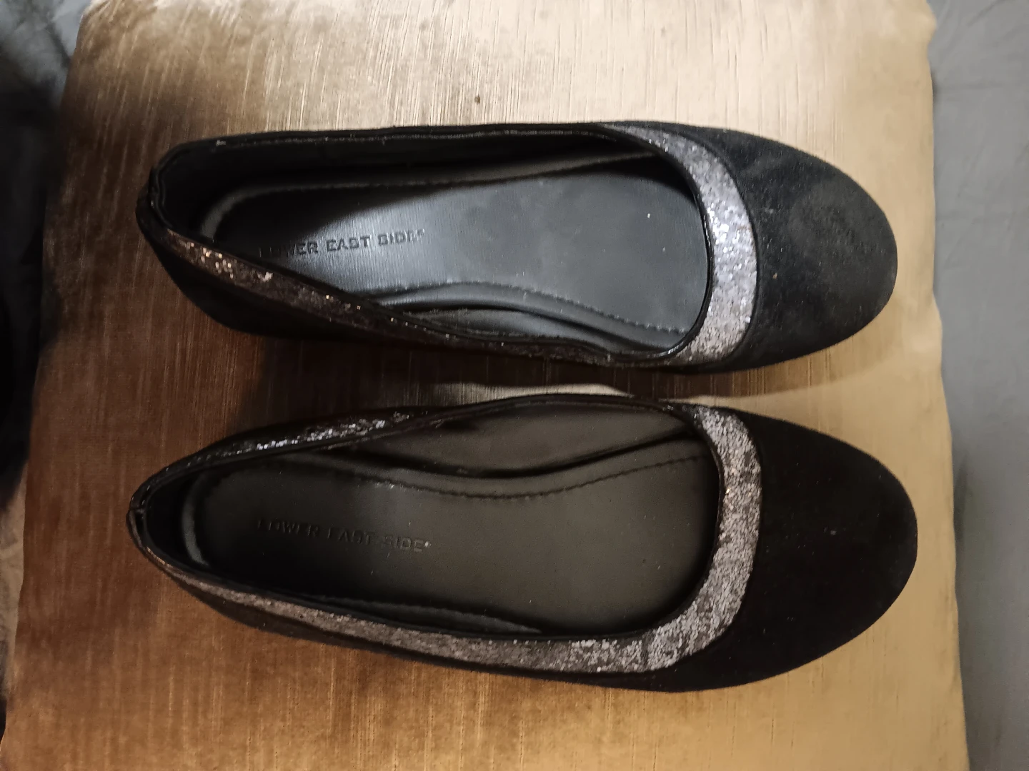 Lower East Side Black Glitter Ballet Flats