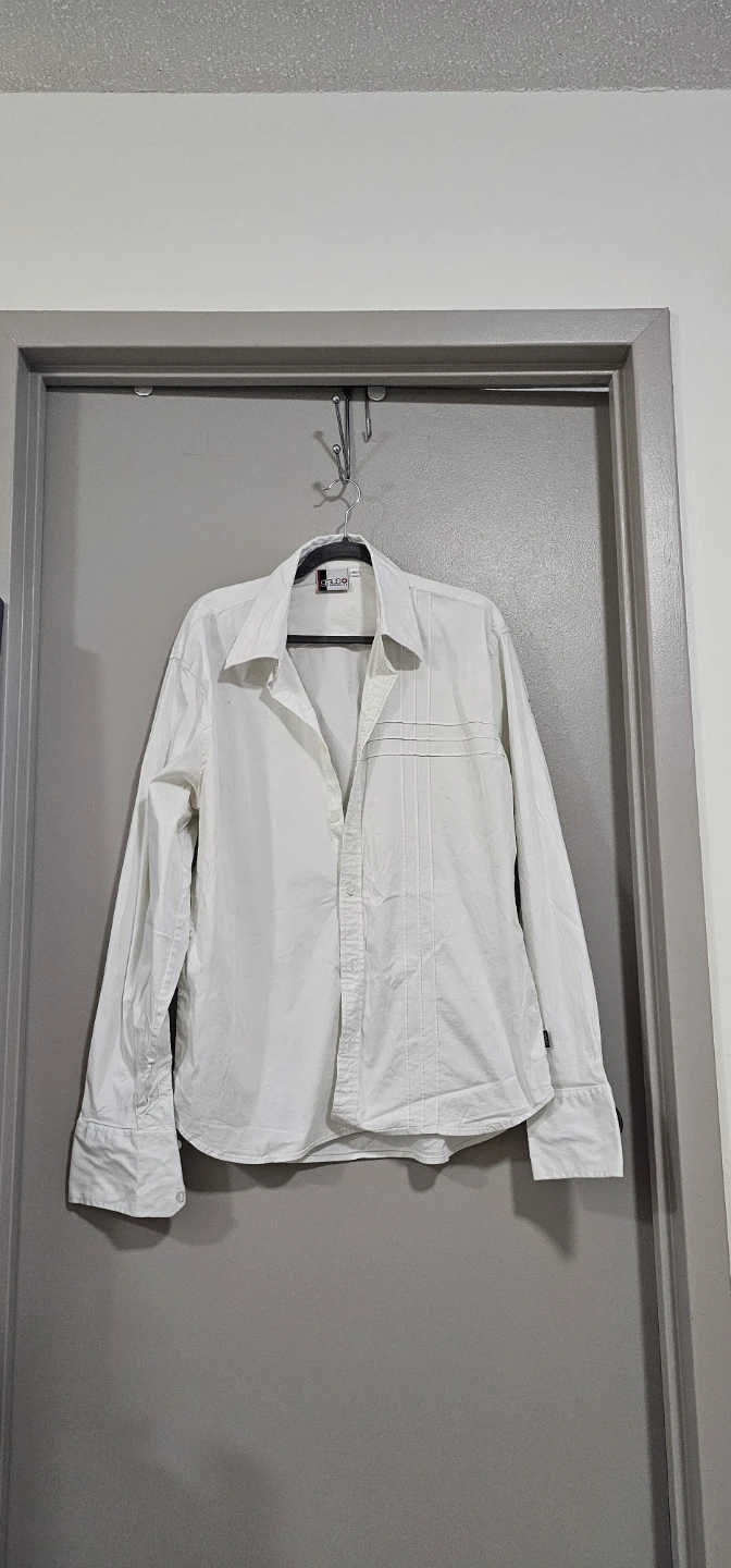 GSUS Industries White Embroidered Button-Up Shirt XL