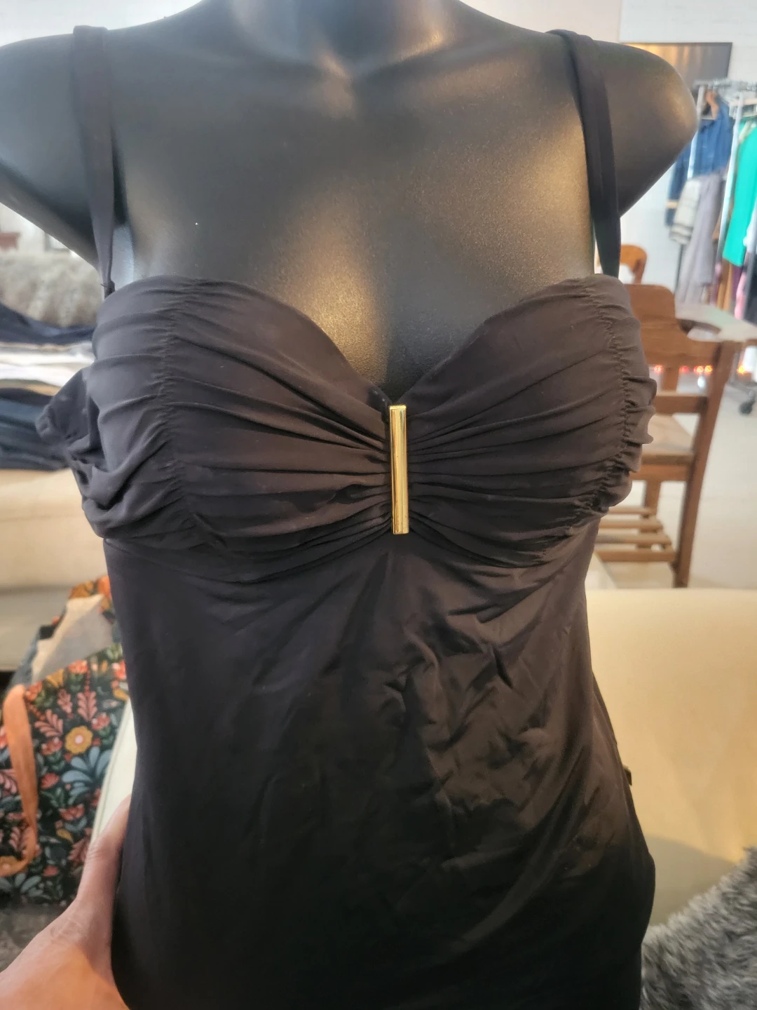 La Vie en Rose Aqua Black Swimsuit - Size L/G