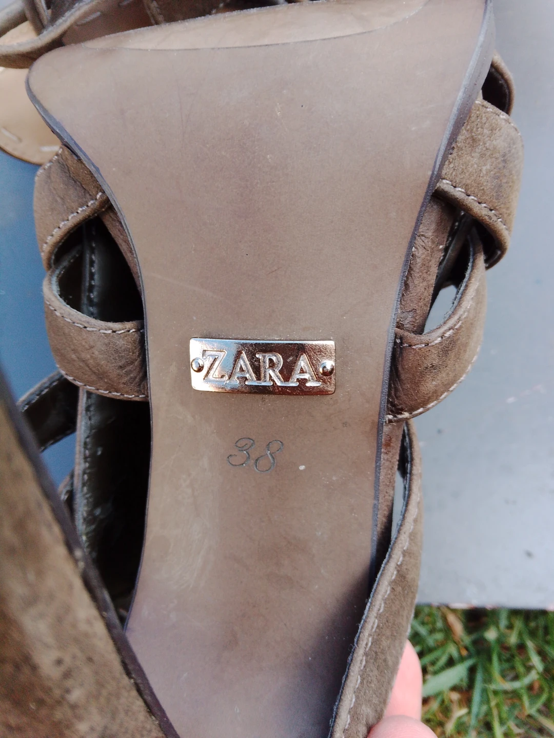 ZARA Women's Brown Suede Strappy Heels - Size 38 - photo 3