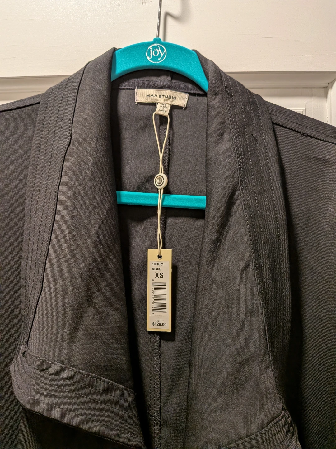 MAX STUDIO Black Drape Front Jacket XS - photo 2
