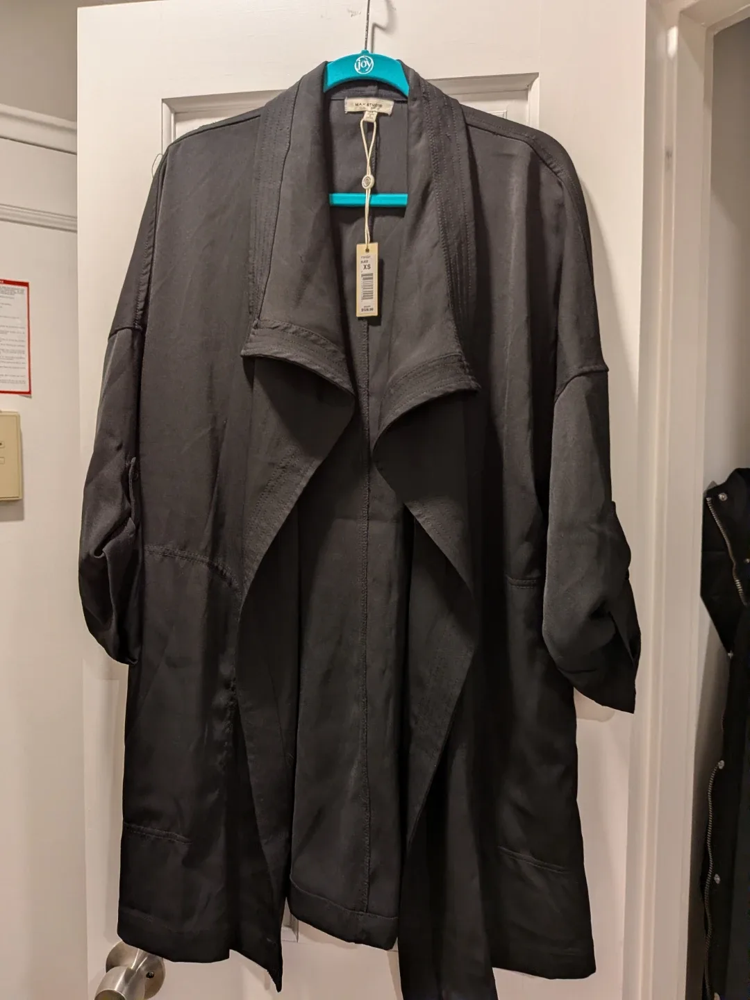 MAX STUDIO Black Drape Front Jacket XS - photo 4