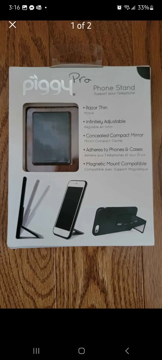 Piggy Pro Phone Stand with Concealed Mirror