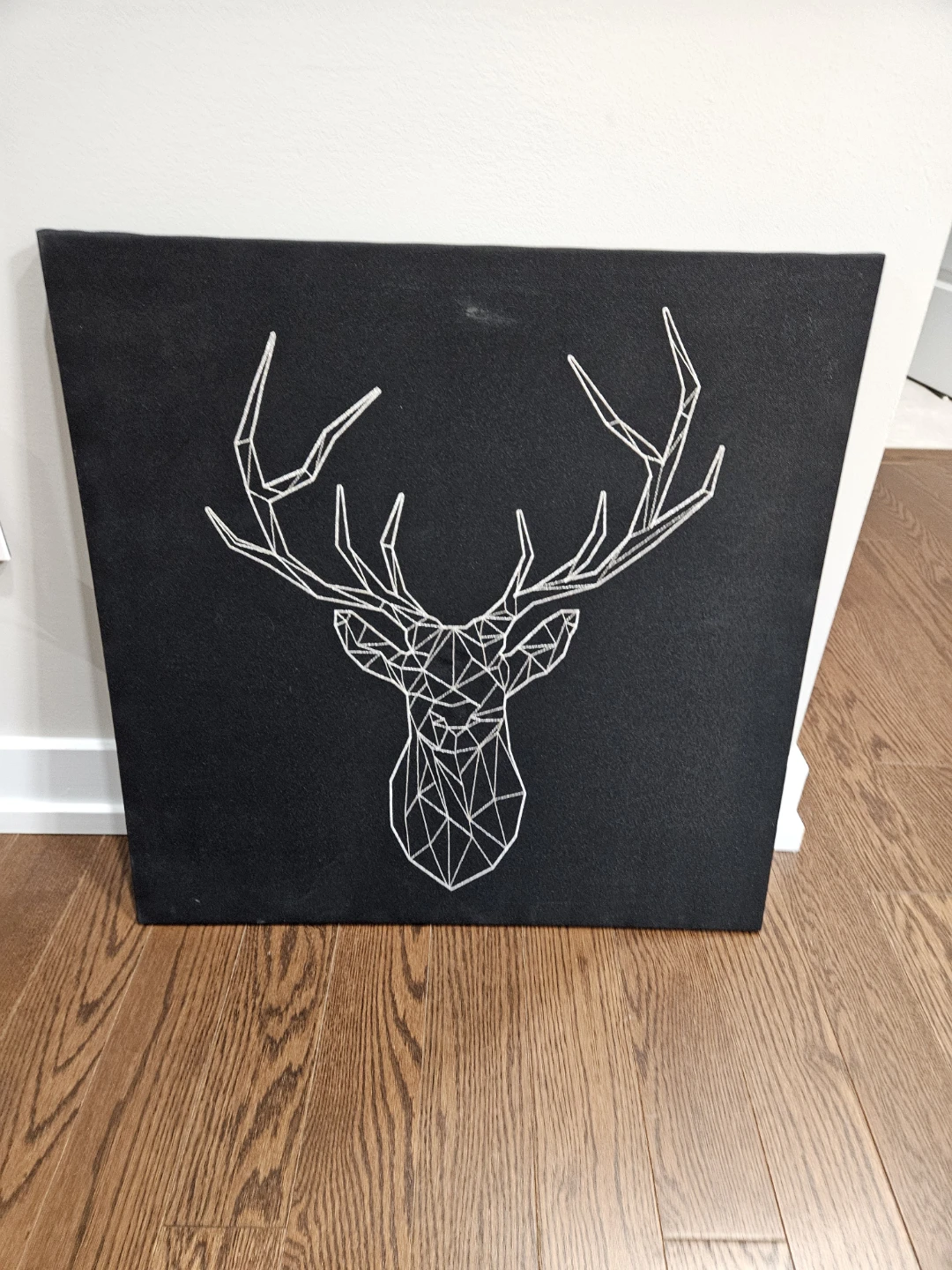 Geometric Deer Head Canvas Art