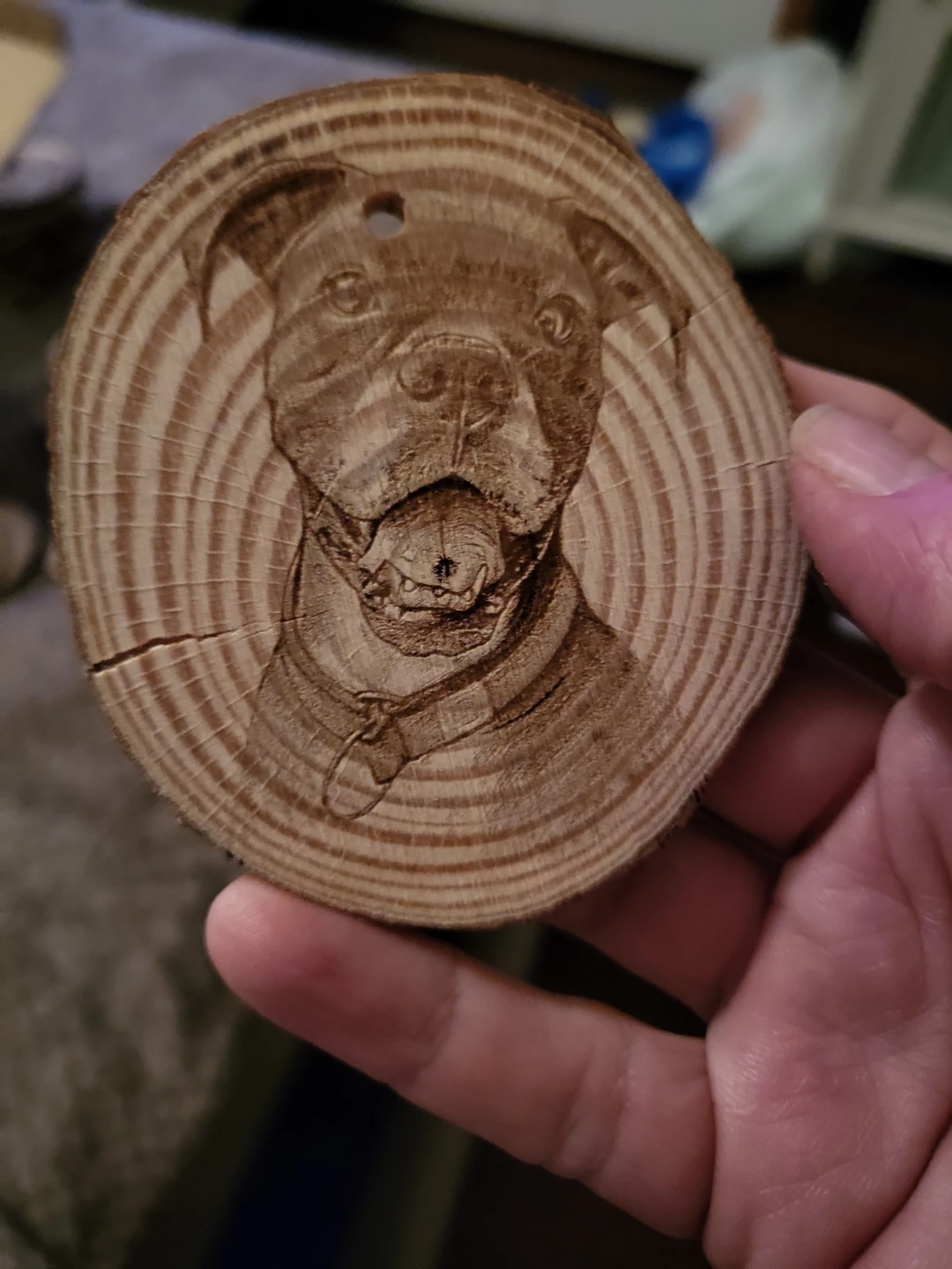 Wood Slice Pet Portrait Ornament - photo 3