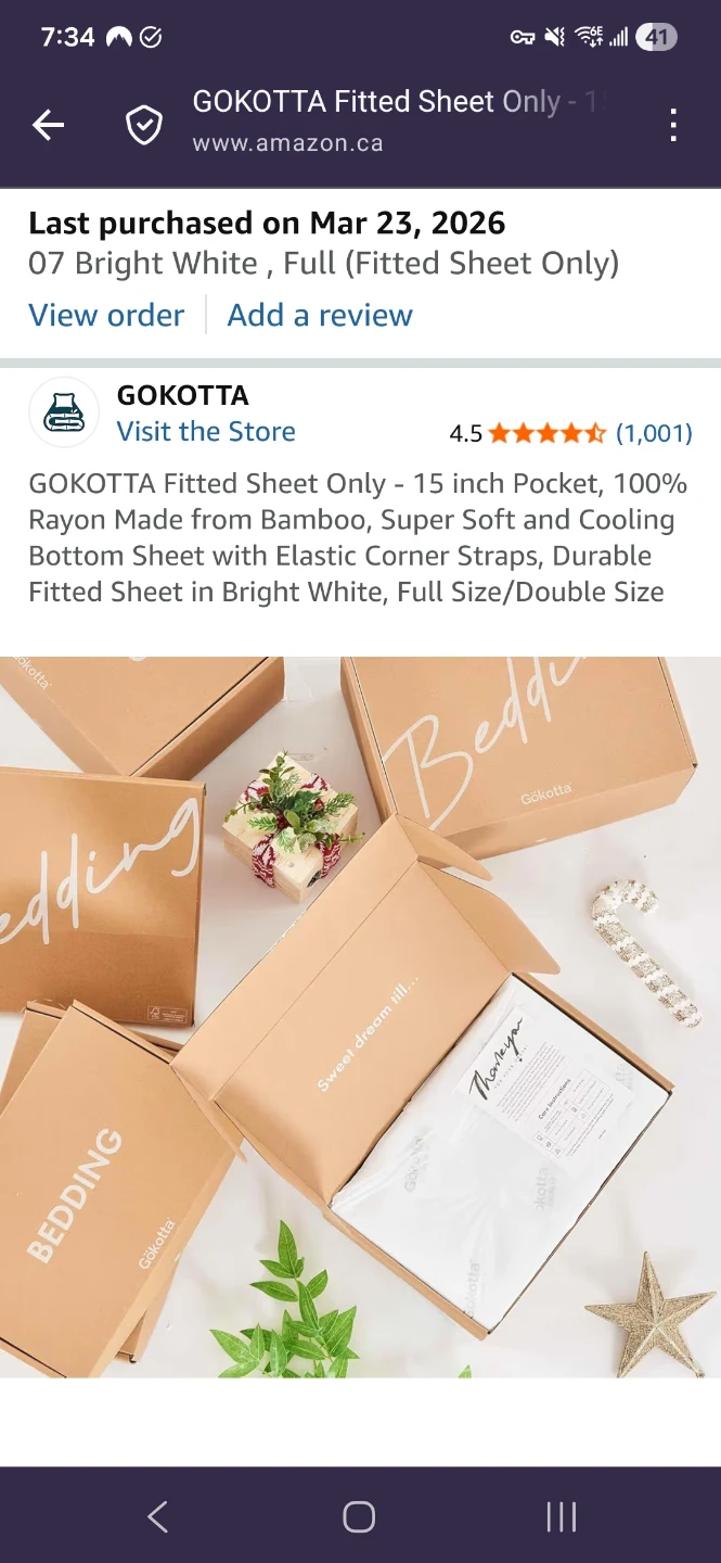 Bamboo Fitted Sheet - White, Full - photo 5