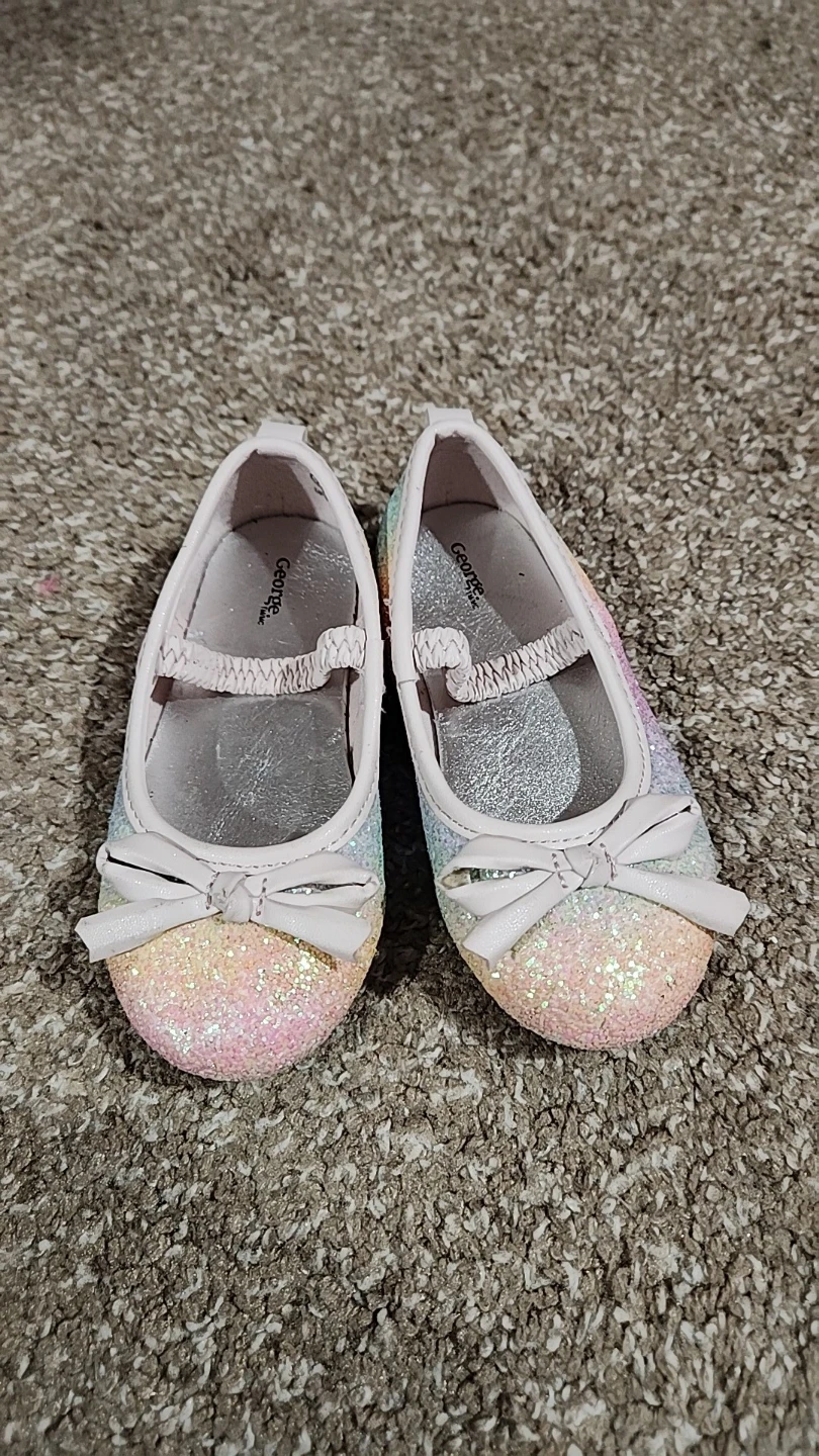 Toddler Girls Rainbow Glitter Flat Shoes