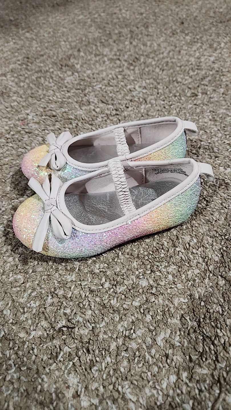 Toddler Girls Rainbow Glitter Flat Shoes - photo 2