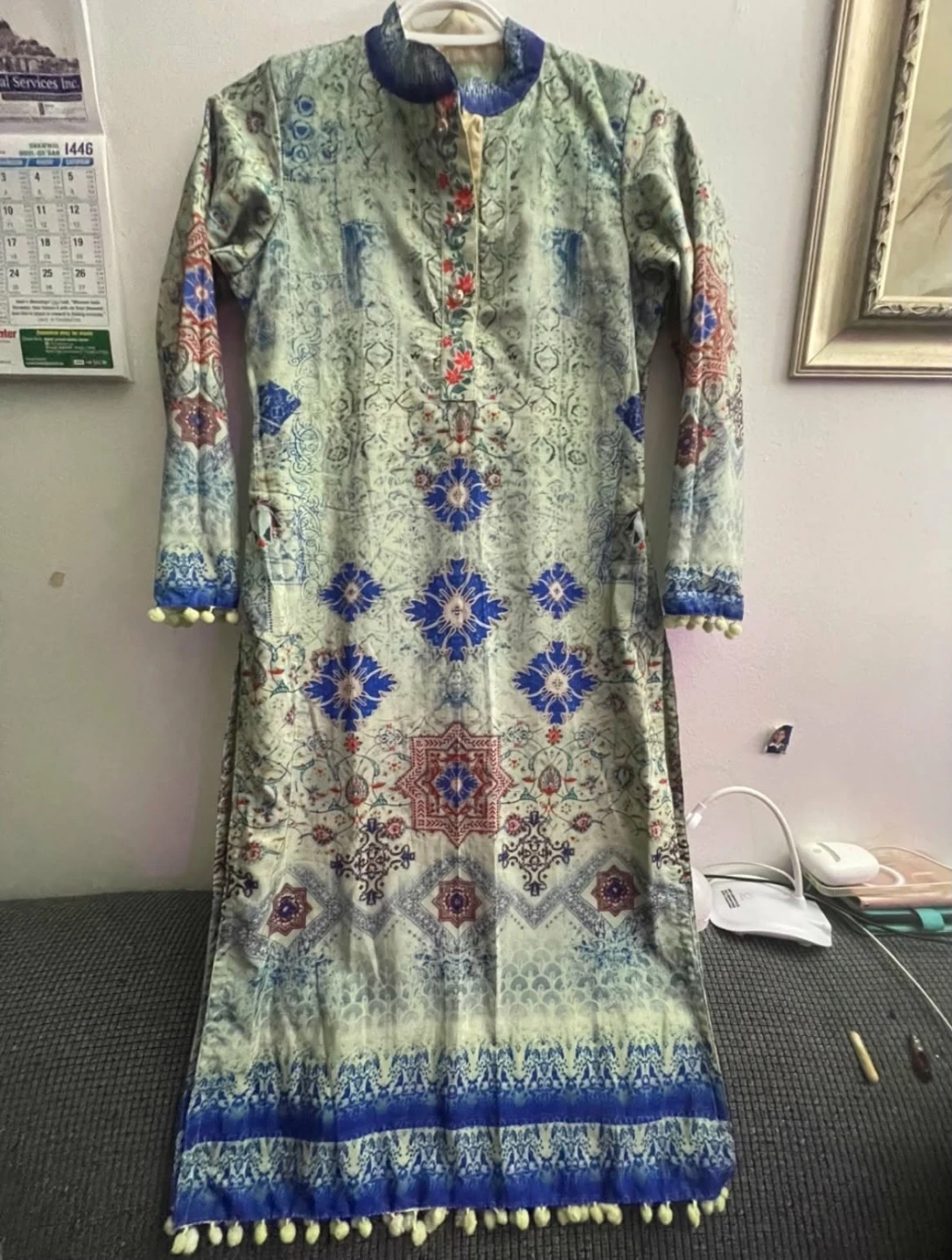 Light Green Kurti with Pants and Dupatta