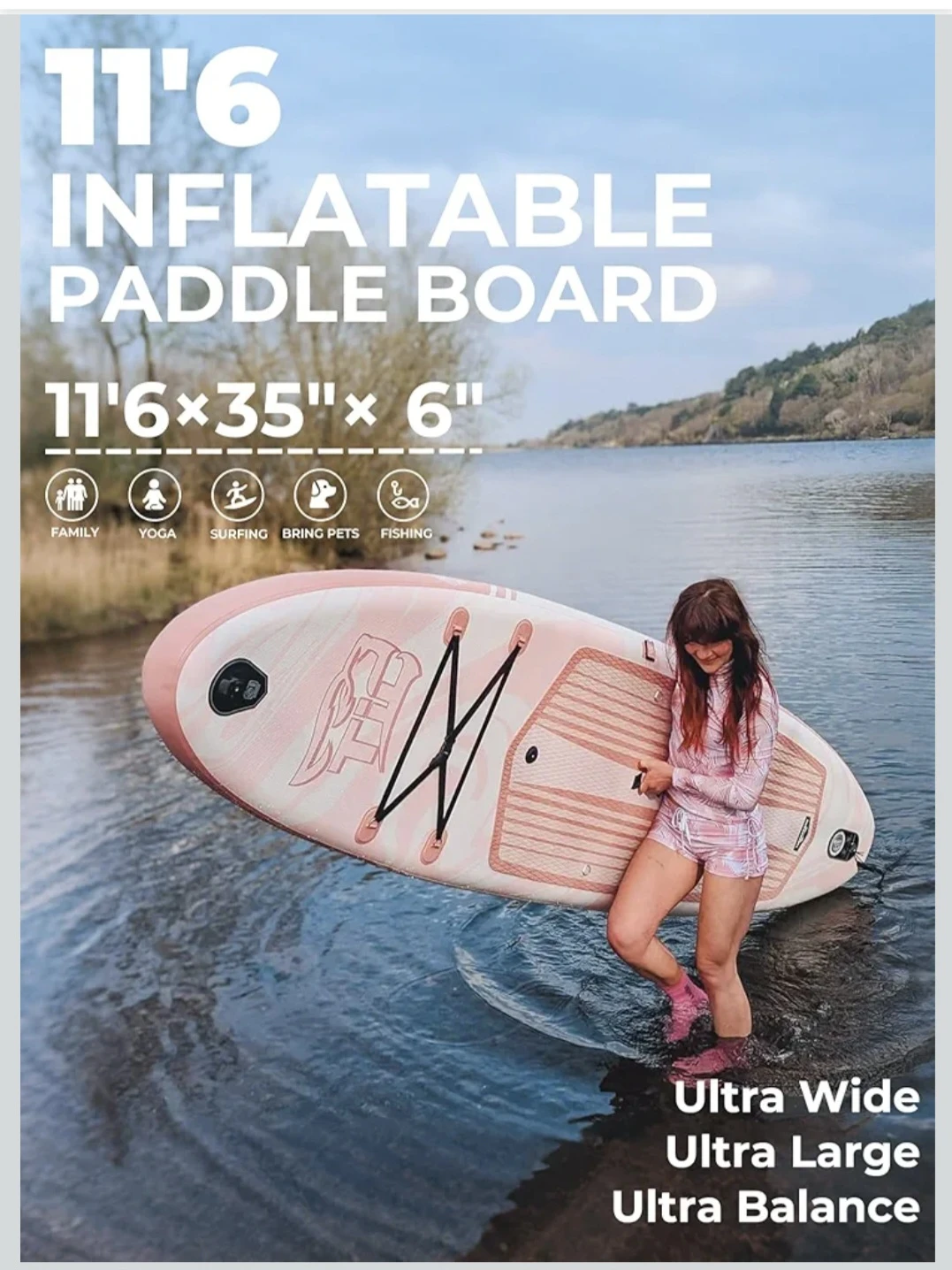 TIGERBANG 11'6" Inflatable Paddle Board - Pink - photo 2