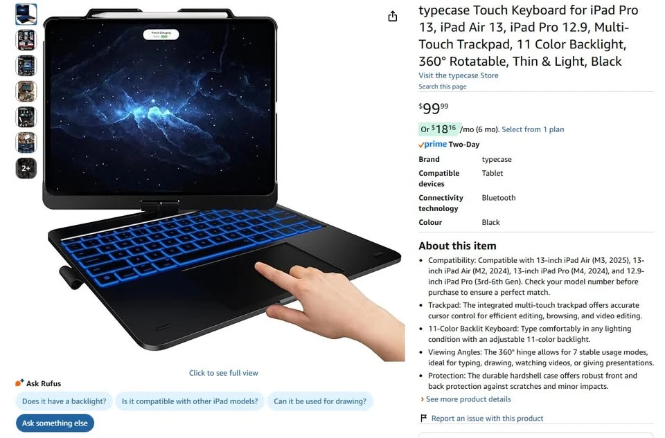 Keyboard Case for iPad Pro 12.9" with Trackpad - photo 2
