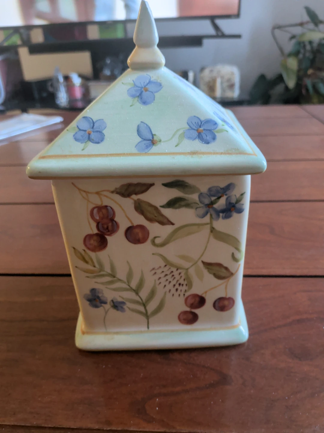 Hand-Painted Ceramic Treat Jar with Lid
