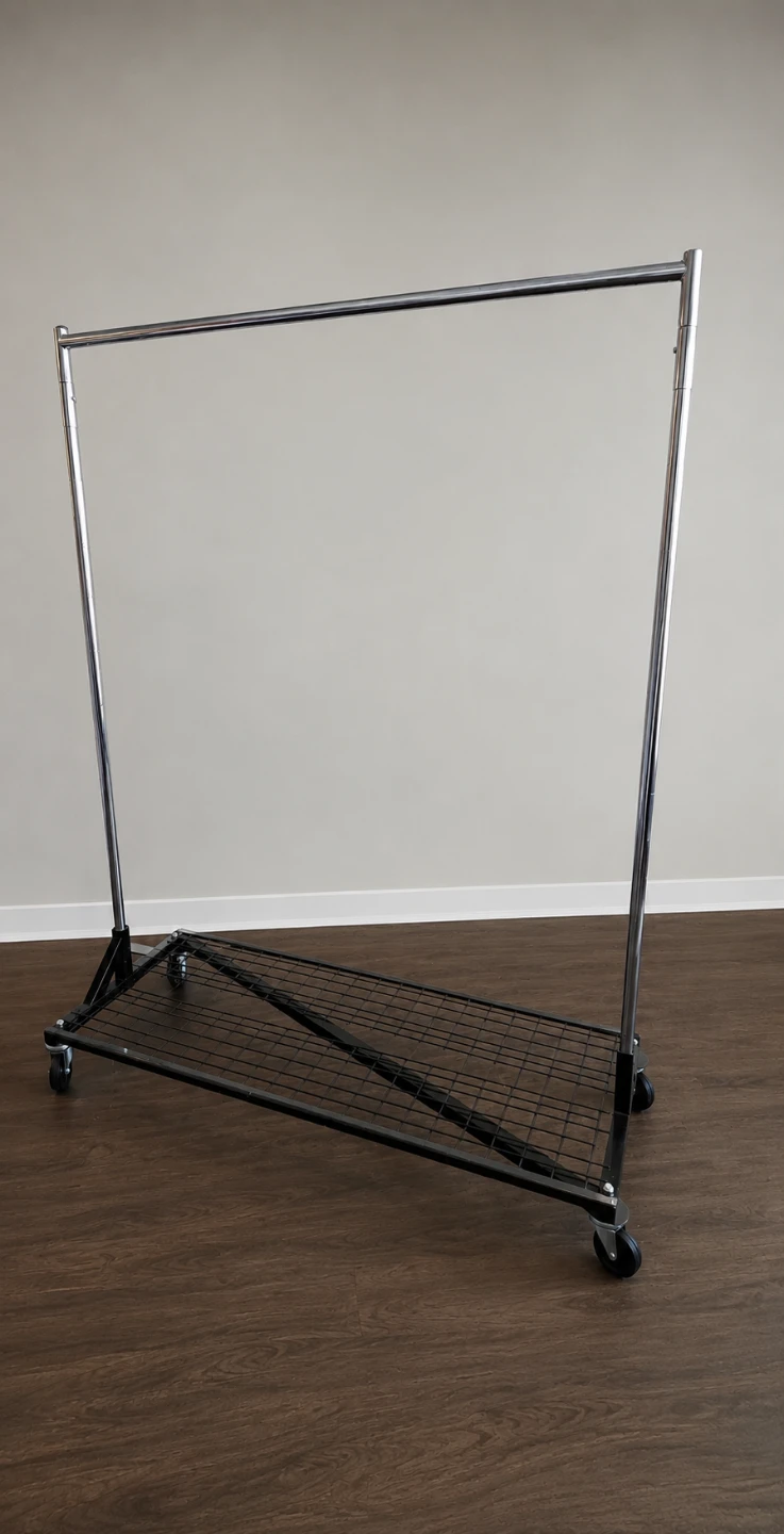 Rolling Garment Rack with Bottom Shelf