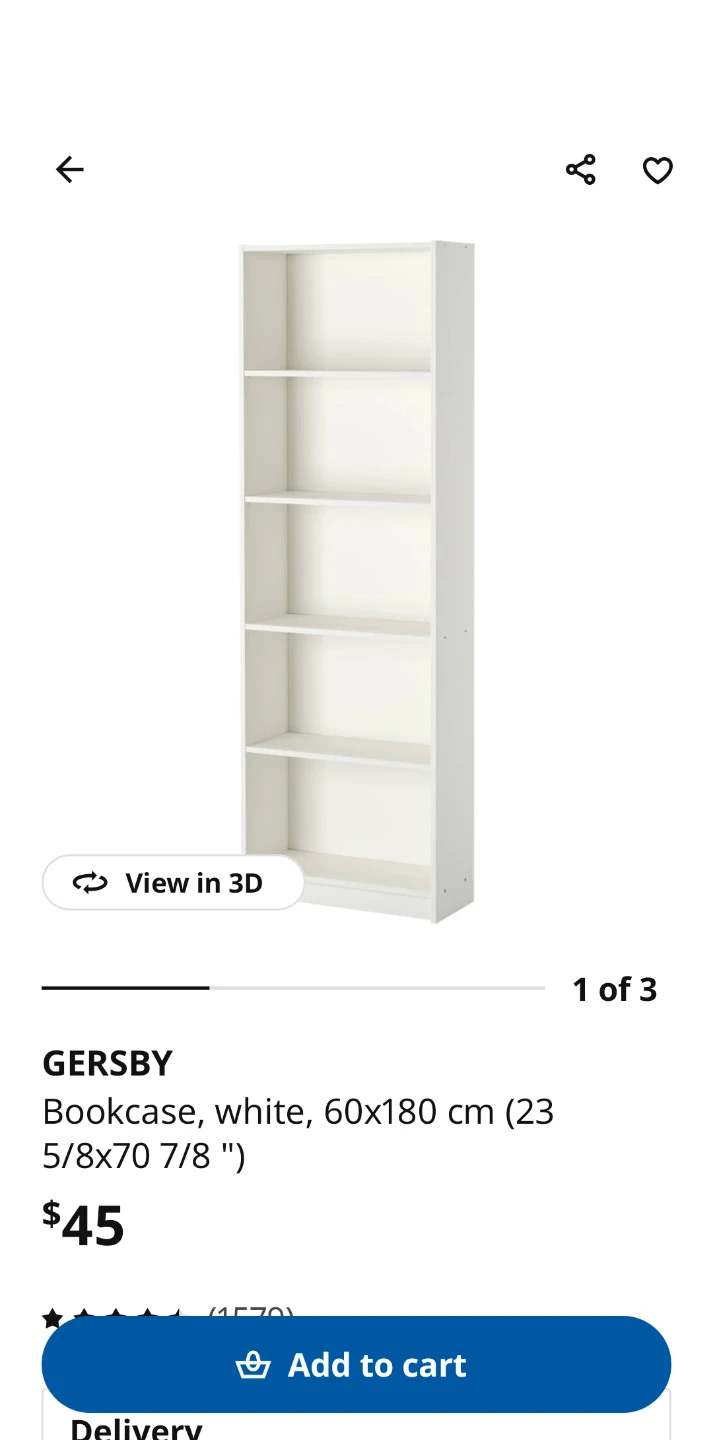IKEA GERSBY Bookcase - White - photo 4