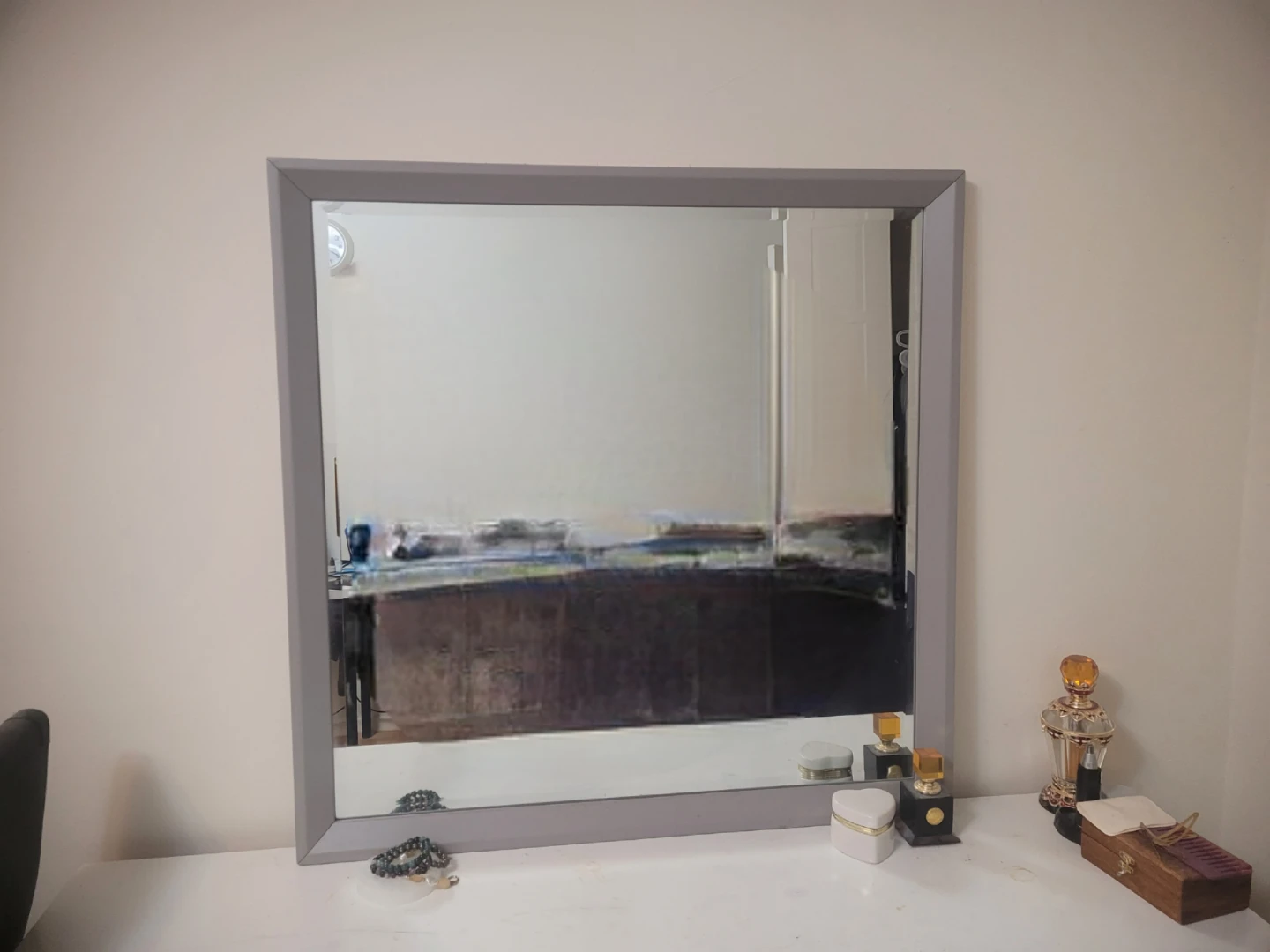 Grey Framed Mirror